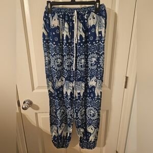 Women's Harem Pants High Waist Hippie Boho Yoga Palazzo Casual with Pockets